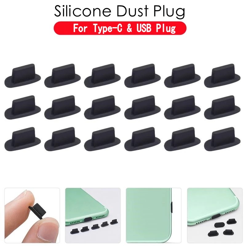พอร์ตชาร์จ Type-C และ USB ปลั๊กซิลิโคนกันฝุ่น / ปลั๊กกันน้ํา แบบนิ่ม สําหรับสมาร์ทโฟน Type-C และ USB Android