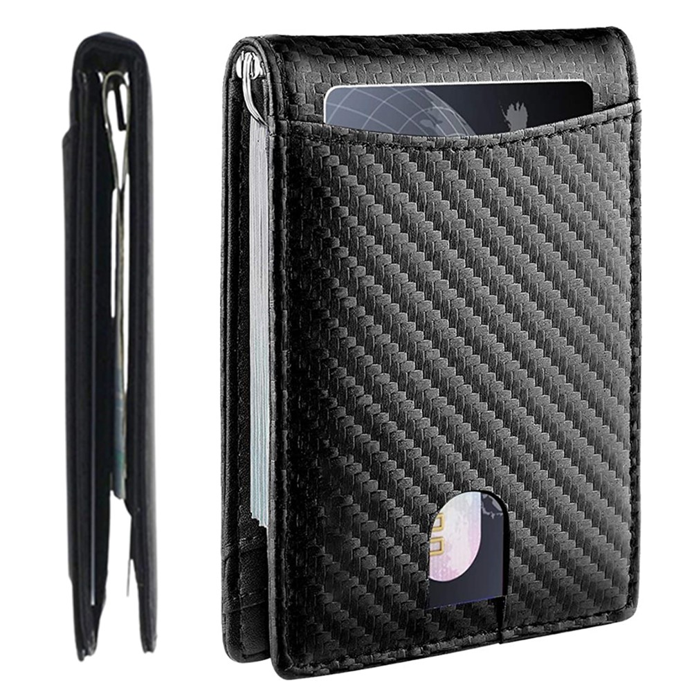 กระเป๋าสตางค์ผู้ชาย กระเป๋าสตางค์ใบสั้น Mini RFID Blocking Leather Mens Thin Wallet Card Holder ขนาดสลิมและบาง