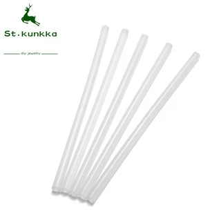 St.kunkka แท่งกาวเทียนเล็ก กาวแท่งร้อนละลายโปร่งใส (10 ชิ้น/ล็อต 7 มม. x 18 ซม.)