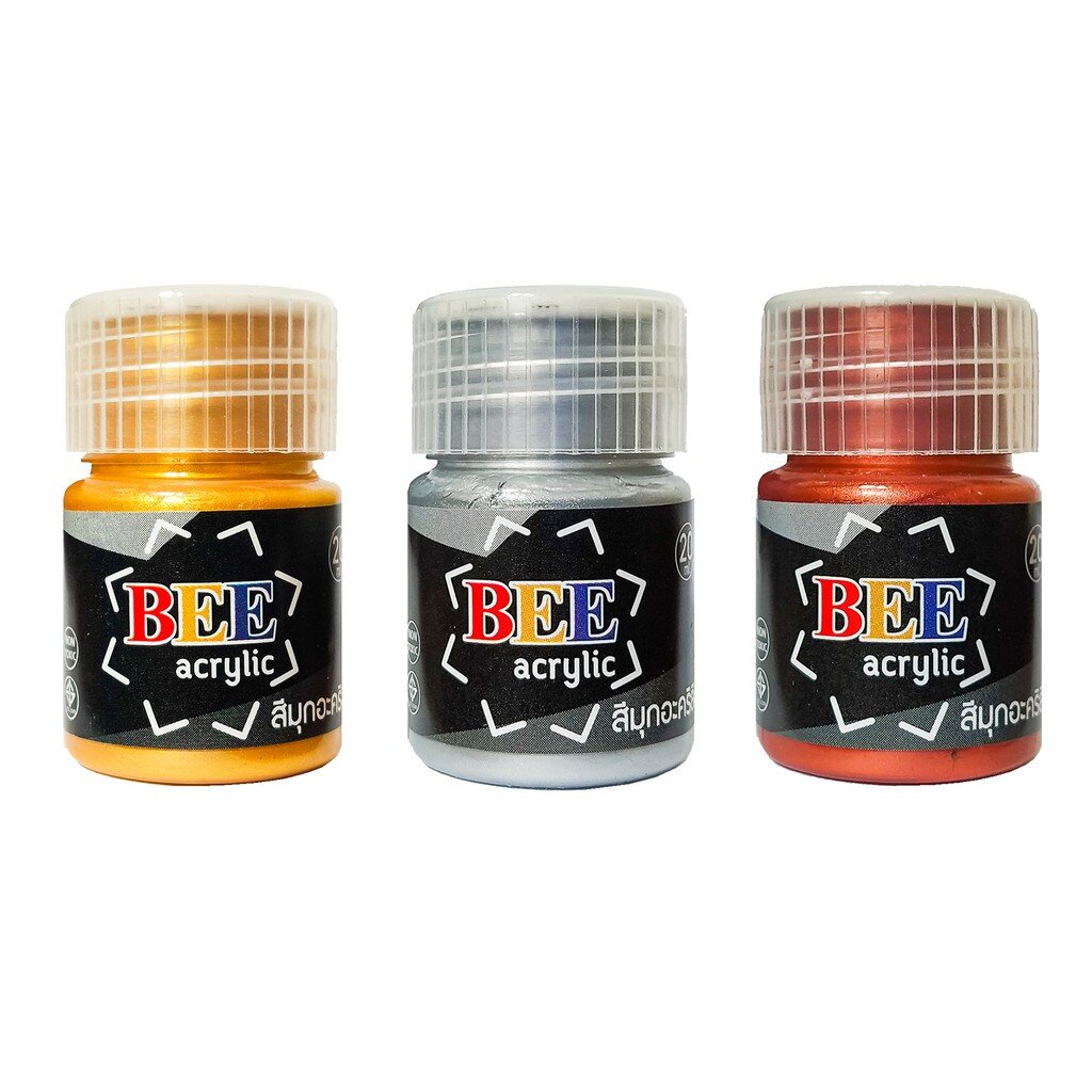 สีมุก สีอะคริลิค สีโลหะ Beehive บีไฮฟ 20 มล. ประกายเงางาม