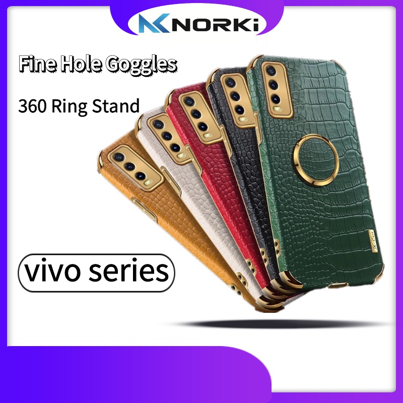 เคสโทรศัพท์มือถือแบบนิ่ม กันกระแทก ลายหนังจระเข้ พร้อมแหวนขาตั้งแม่เหล็ก สําหรับ VIVO Y02 Y02S Y16 Y35 Y22 Y22S Y15A Y15S Y21 Y33S Y20 Y20i Y20S Y12S Y12A Y11 Y15 Y17 Y50 Y30
