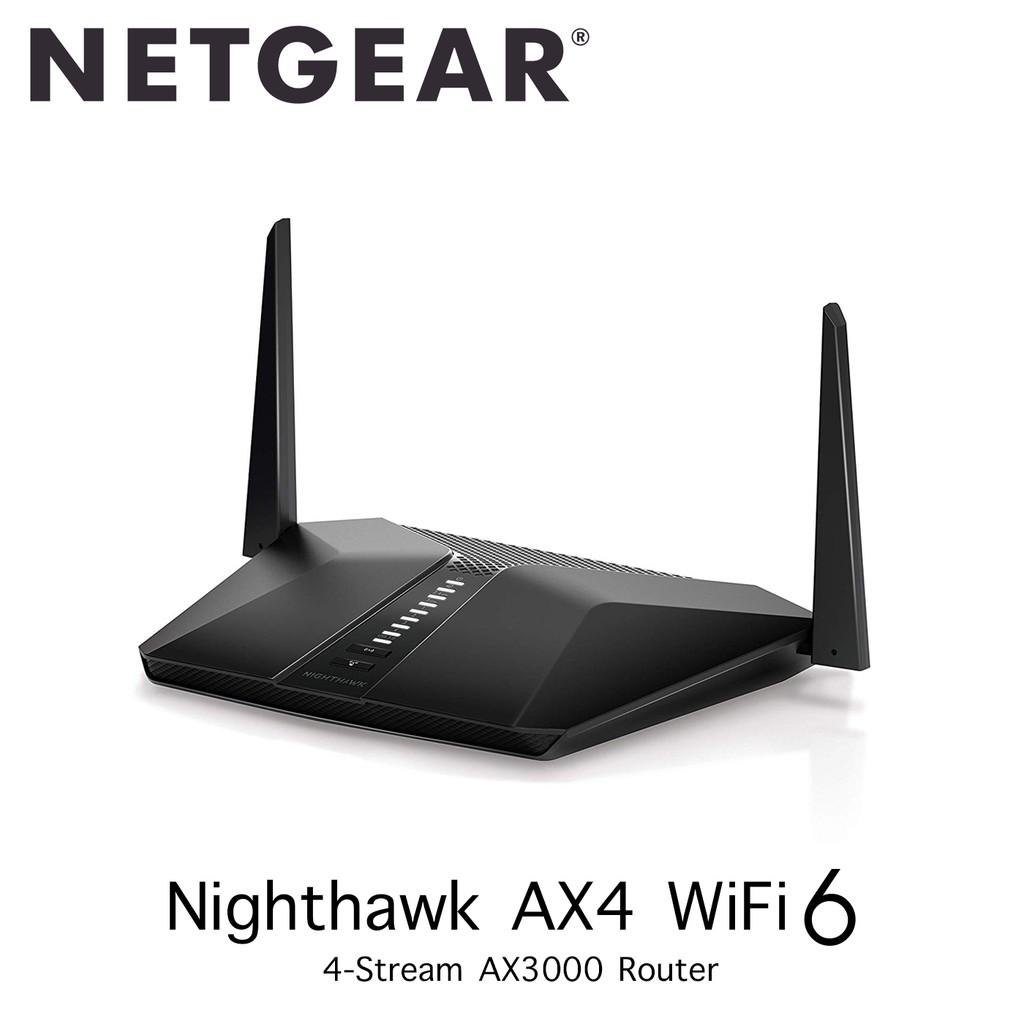 NETGEAR Nighthawk (RAX40) AX4 4-Stream WiFi 6 Router AX3000 Wireless Speed (up to 3Gbps)