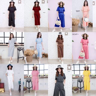 เซตเสื้อคอกลมแขนสั้น+กางเกง6ส่วนทรงสวย
