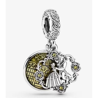 (พร้อมส่ง)*New*Pandora Disney Beauty and the Beast Dancing Dangle Charm