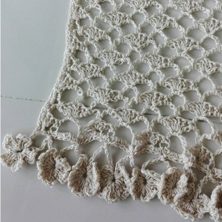 ผ้าคลุมไหล่ด้ายถัก ลายพัดเล็ก (Summer Shawl)