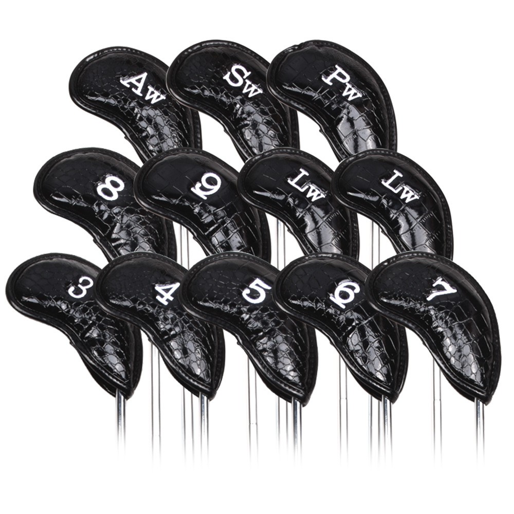 ปลอกหุ้มหัวไม้กอล์ฟชุดเหล็ก (CVI003) ลายหนังจระเข้ แพ็ค 12 ชิ้น Golf head cover iron set ราคา ถูกที่สุด ดีลบีเคเค แกลเลอรีภาพที่ 2