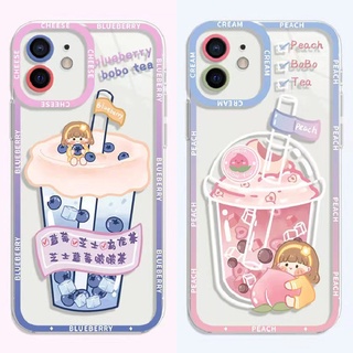 เคสมือถือ แบบนิ่ม ลายพีช บลูเบอร์รี่ ป้องกันเลนส์ สําหรับ VIVO Y53S Y51 Y51A Y31 2021 Y33S Y21S Y21 Y52 Y72 5G Y15S Y15A Y20 Y20i Y12S Y12A Y20s G Y30 Y50 Y30i Y12 Y15 Y17 U10