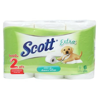 กระดาษชำระ SCOTT EXTRA DOUBLE ROLL แพ็ค 6 ชิ้น สะอาด ปลอดภัยต่อการใช้งาน