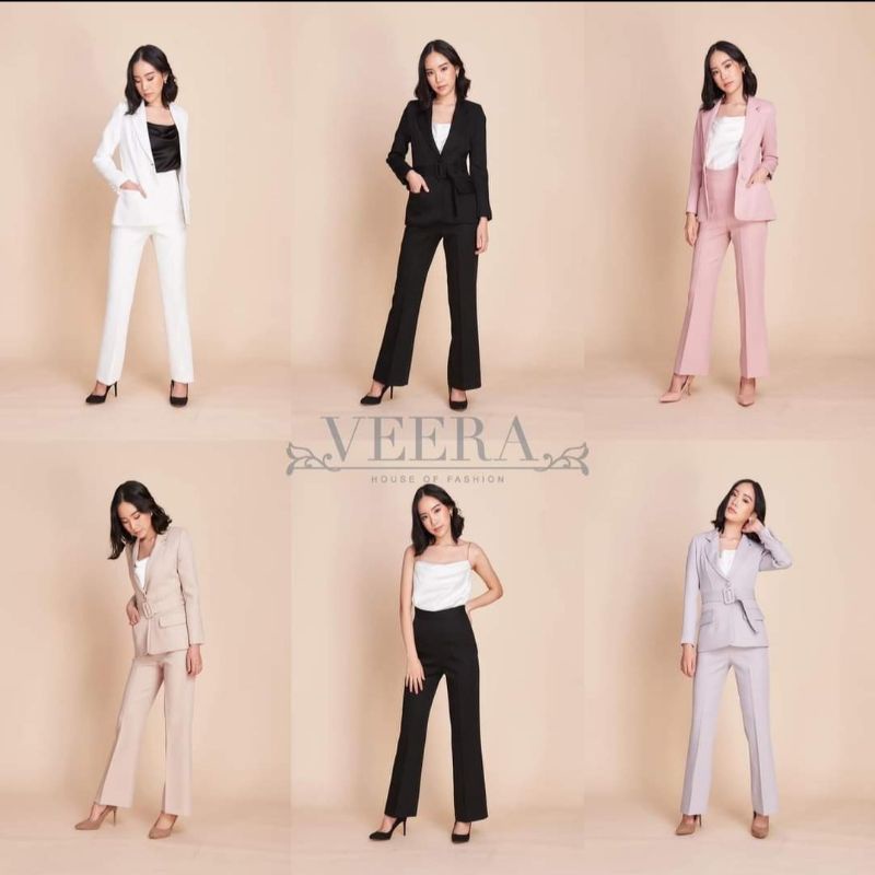 กางเกงขายาว Veera House Of Fashion 'Premium Flared Trousers' สีน้ำตาลทอง Size S