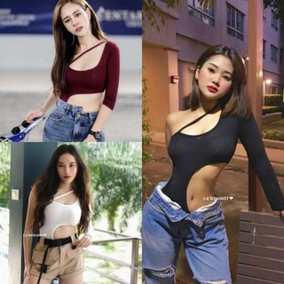 🫦🔥ขาย👚Dee  shop🔥🔥🫦(A37)เสื้อสายฝอ บอดี้สูท Bodysuit ร้อนแซ่บ เด็ดถึงใจ บอดี้สูทบ่าเดียวแขนยาว