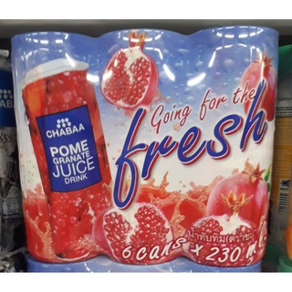 ชบา น้ำทับทิม ขนาด 230ml ยกแพ็ค 6กระป๋อง CHABAA POMEGRANATE JUICE