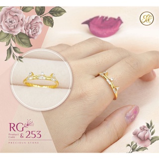 JNist แหวนเพชร ประดับเพชรสวิส CZ แหวนทอง Gold Diamond Women Ring รุ่น RG253