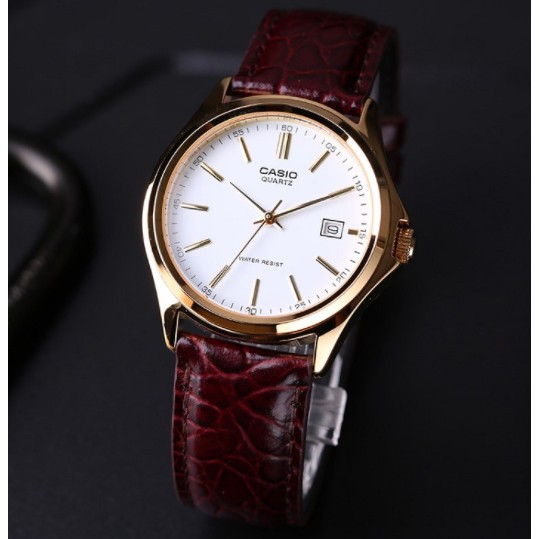 นาฬิกา Casioแท้ รุ่น MTP-1183Q-7A นาฬิกาข้อมือผู้ชายสายหนังแท้ สีน้ำตาล- ของแท้ 100% รับประกันสินค้า 1 ปีเต็ม