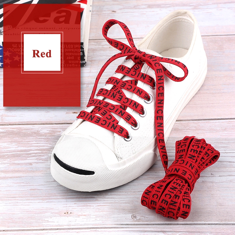 1 Pair Printing Letter Printed Flat Shoe Lace Length Canvas Sneakers Shoelaces #3