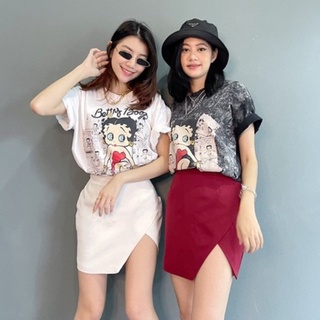 เซ็ตเสื้อและกระโปรงทรงเอเข้ารูปพร้อมส่งXS-XLแต่งเท่ห์ๆสายสตรีทควรจัดด่วน