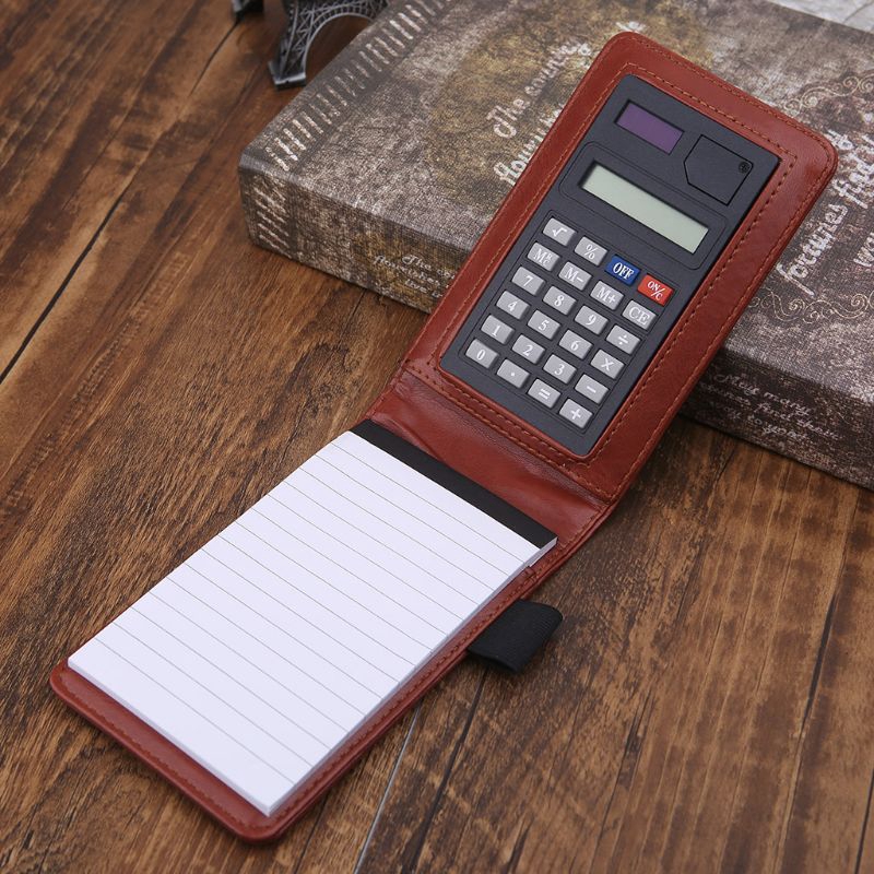 love*Pocket A7 Notebook Leather Cover Notepad Memo Diary Planner With Calculator  Office Supplies e9