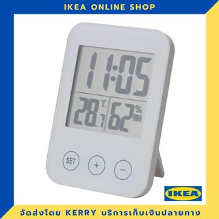 IKEA นาฬิกาพร้อมไฮกรอ/เทอร์โมมิเตอร์, ขาว ขายดี !!!