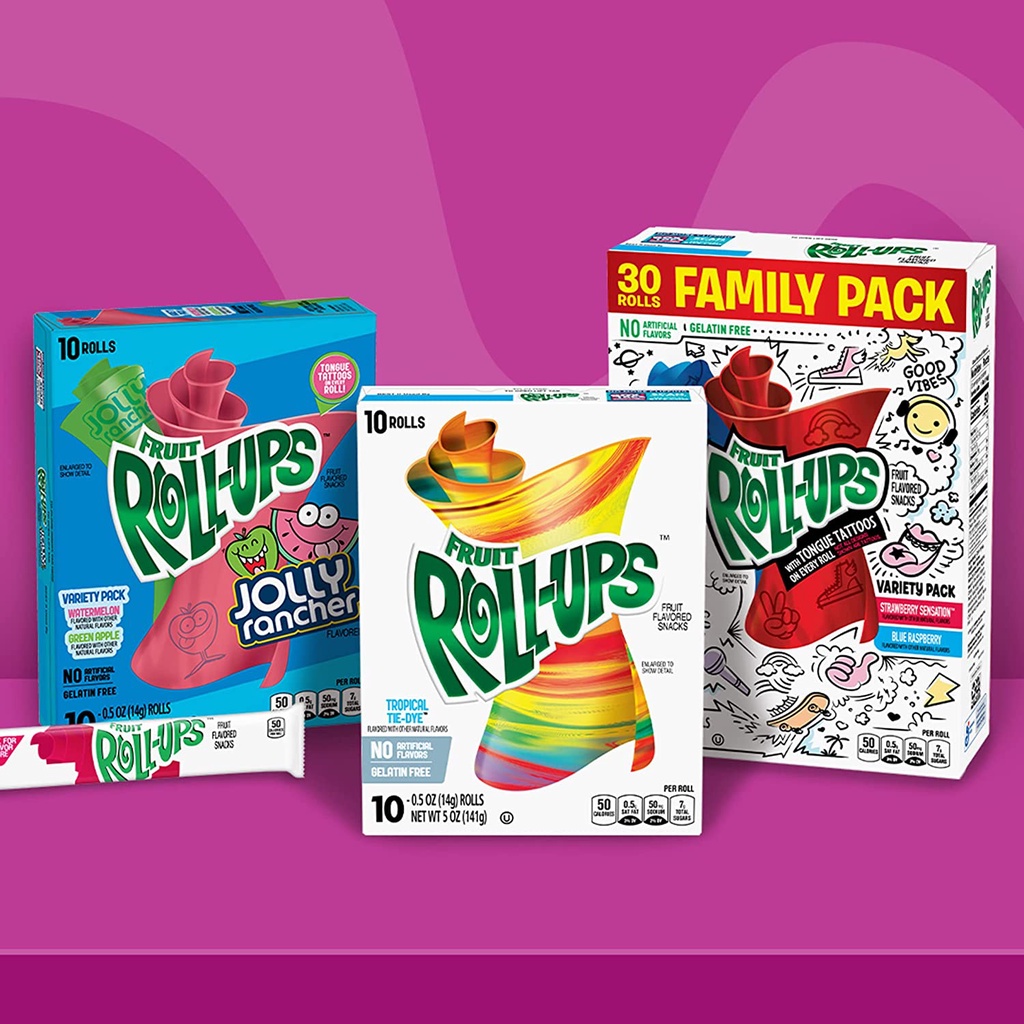 Fruit Roll-Ups Fruit Flavored Snacks Variety Pack ขนม usa