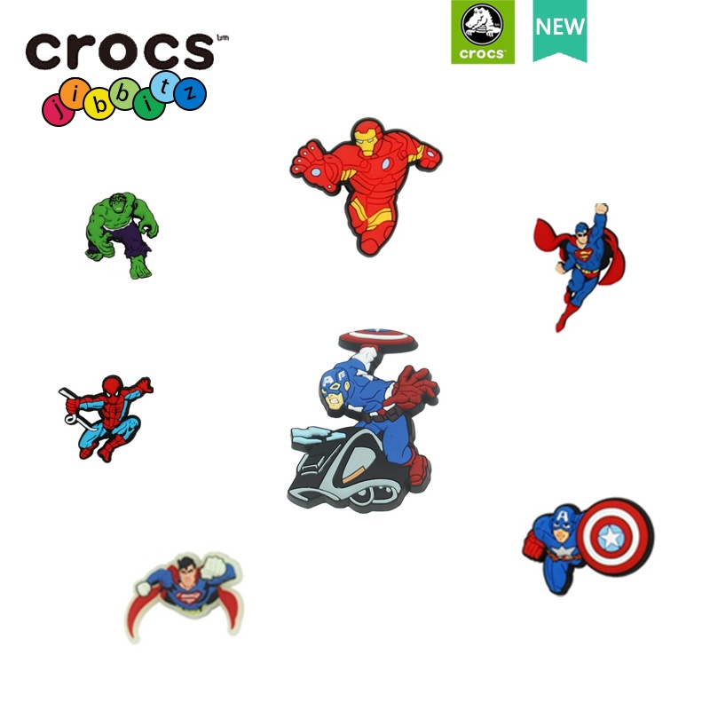 crocs jibbitz แท้  หัวเข็มขัด สําหรับตกแต่งรองเท้า CROCS Button Marvel Series