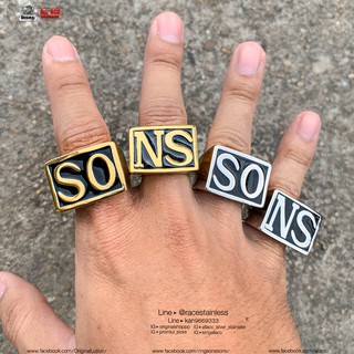 แหวนSONS เงิน และ เลสทอง Sons of anarchy stainless 316l ring แหวนแฟชั่น แหวนผู้ชาย แหวนสแตนเลส originallution