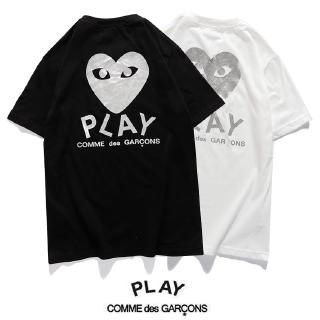 Kawakubo Rei CDG heart-shaped printed cotton black round neck half-length short-sleeved T-shirt men and women unisex sho