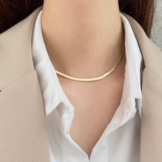 พร้อมส่ง สร้อย Choker รุ่นเรียบ งานชุบทองคำขาว