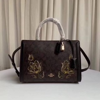 Coach  ZOE CARRYALL IN SIGNATURE CANVAS WITH TULIP PRINT EMBROIDERY (COACH F76704)