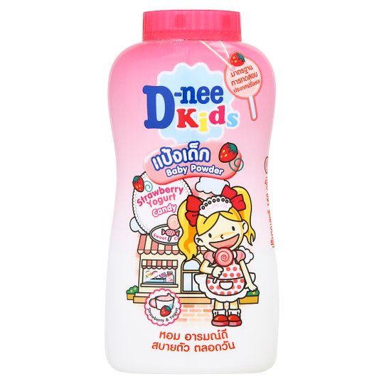 🔥HOT🔥 ดีนี่ คิดส์ สตรอเบอร์รี่ โยเกิร์ต แคนดี้ แป้งเด็ก 180กรัม D-nee Kids Strawberry Yogurt Candy Baby Powder 180g
