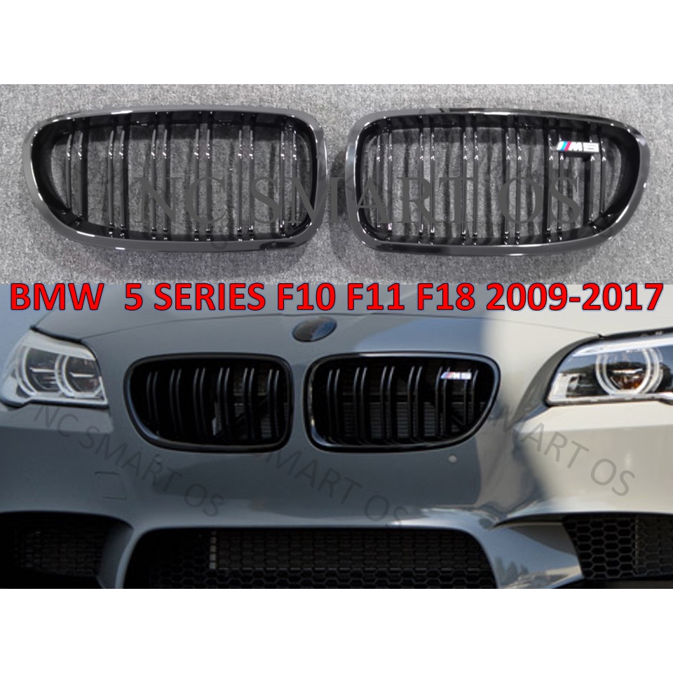 BMW 5 Series F10 F18 กระจังหน้า Grossly Black Grilles กันชน M5 Grill