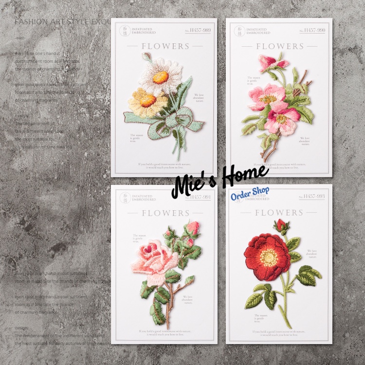ดอกไม้ปักเอง ของขวัญ DIY KIT วัสดุปัก CARD FORGET ME NOT FLOWER- ME HANDMADE SHOP