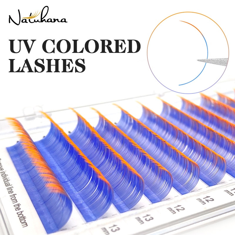Natuhana ขนตาปลอม สีนีออน สําหรับต่อขนตา ปาร์ตี้