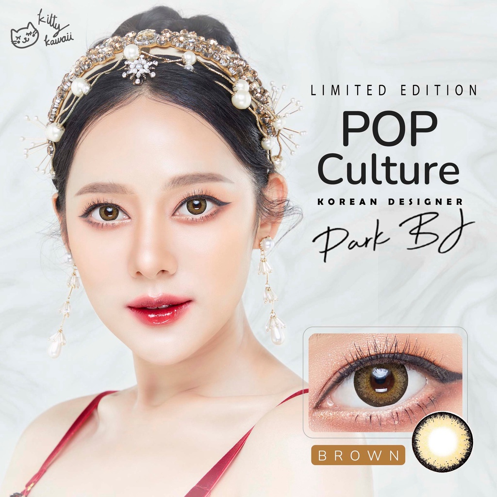 คอนแทคเลนส์ Kitty Kawaii : POP CULTURE(BROWN) สายตาปกติ/สายตาสั้น