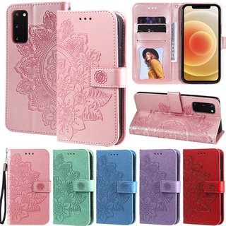 เคสโทรศัพท์หนัง PU นิ่ม ลายดอกไม้ พร้อมช่องใส่บัตร ขาตั้งวาง หรูหรา สําหรับ Samsung Galaxy A51 A71 A21S A10 A20 A30 A50 A03S A03 Core A50S A30S M10 M11