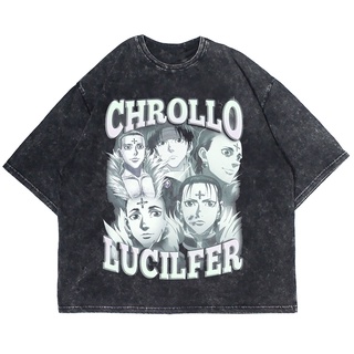 เสื้อยืดแขนสั้น พิมพ์ลายอนิเมะ HUNTER X HUNTER CHROLLO LUCIFER ขนาดใหญ่ สําหรับผู้ชาย