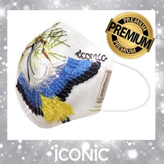 iCONiC - Flying To The Sky Sparkling Mask - หน้ากากผ้า ปักลาย นกกระเรียน