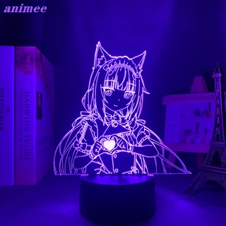 โคมไฟ Led ลายการ์ตูนอนิเมะ Nekopara Vanilla 3d สําหรับตกแต่งห้องนอนเด็ก ของขวัญวันเกิด