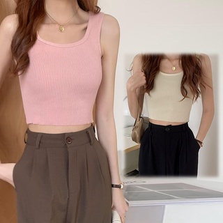 Cckoss พร้อมส่ง เสื้อกล้ามคอกลมแขนกุด เสื้อแขนกุดคอกลมเอวลอย งานแฟชั่น กำลังฮิตในหมู่วัยรุ่น