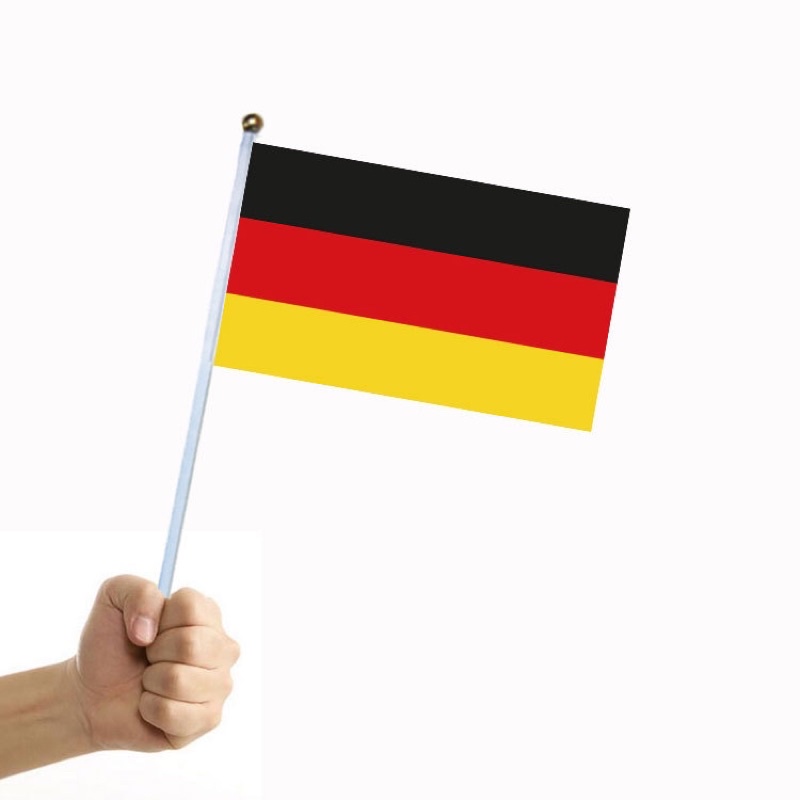 ถูกที่สุด‼️ ธงชาติเยอรมัน 🇩🇪ธงถือ ธงโบก ธงชาติ ขนาด 21x14 cm สินค้าพร้อมจัดส่ง