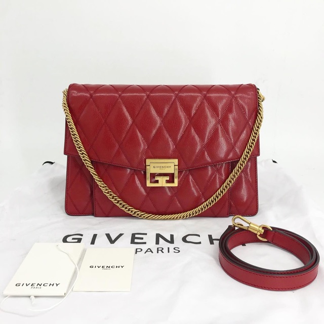 Givenchy GV3 Medium Quilted ปี19 ( Very Good ) สีแดงเข้ม