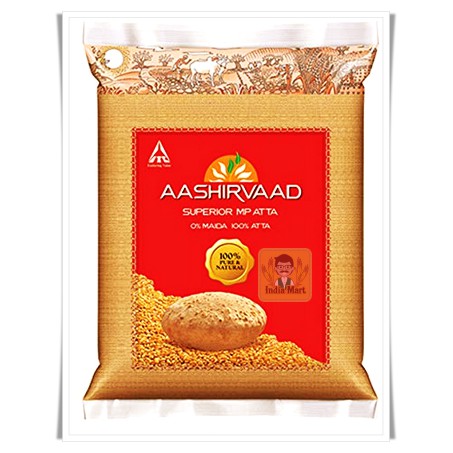 แป้งข้าวสาลีสำหรับทำโรตี ITC Aashirvaad (5 กิโลกรัม) -- ITC Aashirvaad Whole Wheat Flour (Atta) (5 K