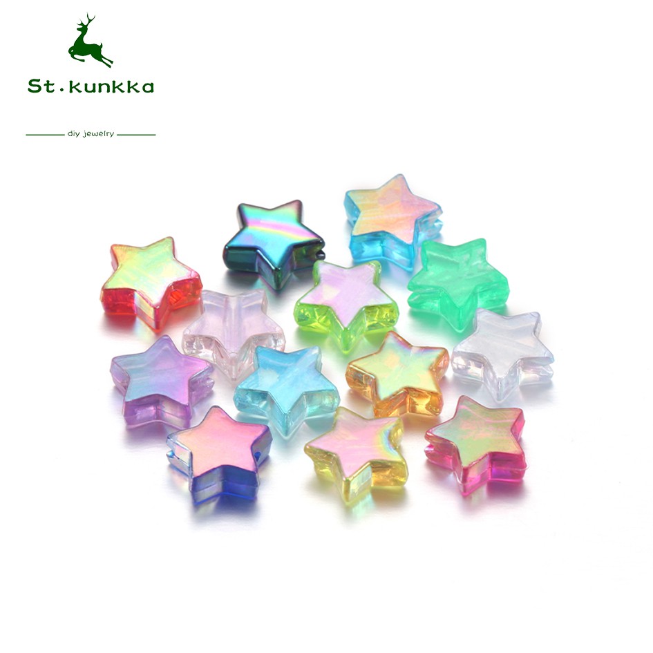 ลูกปัด St.kunkka สีอะคริลิครูปดาวห้าแฉก (100 ชิ้น/แพ็ค 1.6 มม.)