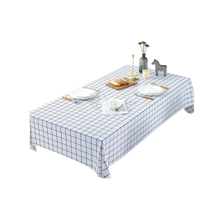 ผ้าปูโต๊ะ ผ้าคลุมโต๊ะ วัสดุ PEVA สี่เหลี่ยม ลายตาราง กันน้ำ มี 3 ขนาด กันน้ำและกันเปื้อน ทำความสะอาดง่าย