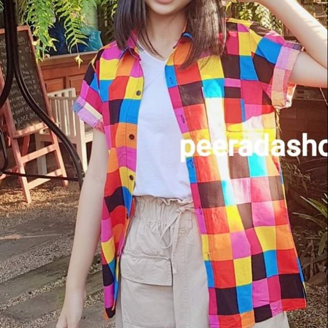 เสื้อเชิ๊ตมะล่องก่องแก่งแขนสั้นใส่ได้ทั้งชายหญิง