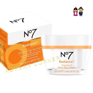 No7 ครีมบำรุงหน้า สูตรกลางวัน วิตามินซี RADIANCE+VITAMIN C GLOW DAY CREAM ลบรอยหมองคล้ำ จุดด่างดำ