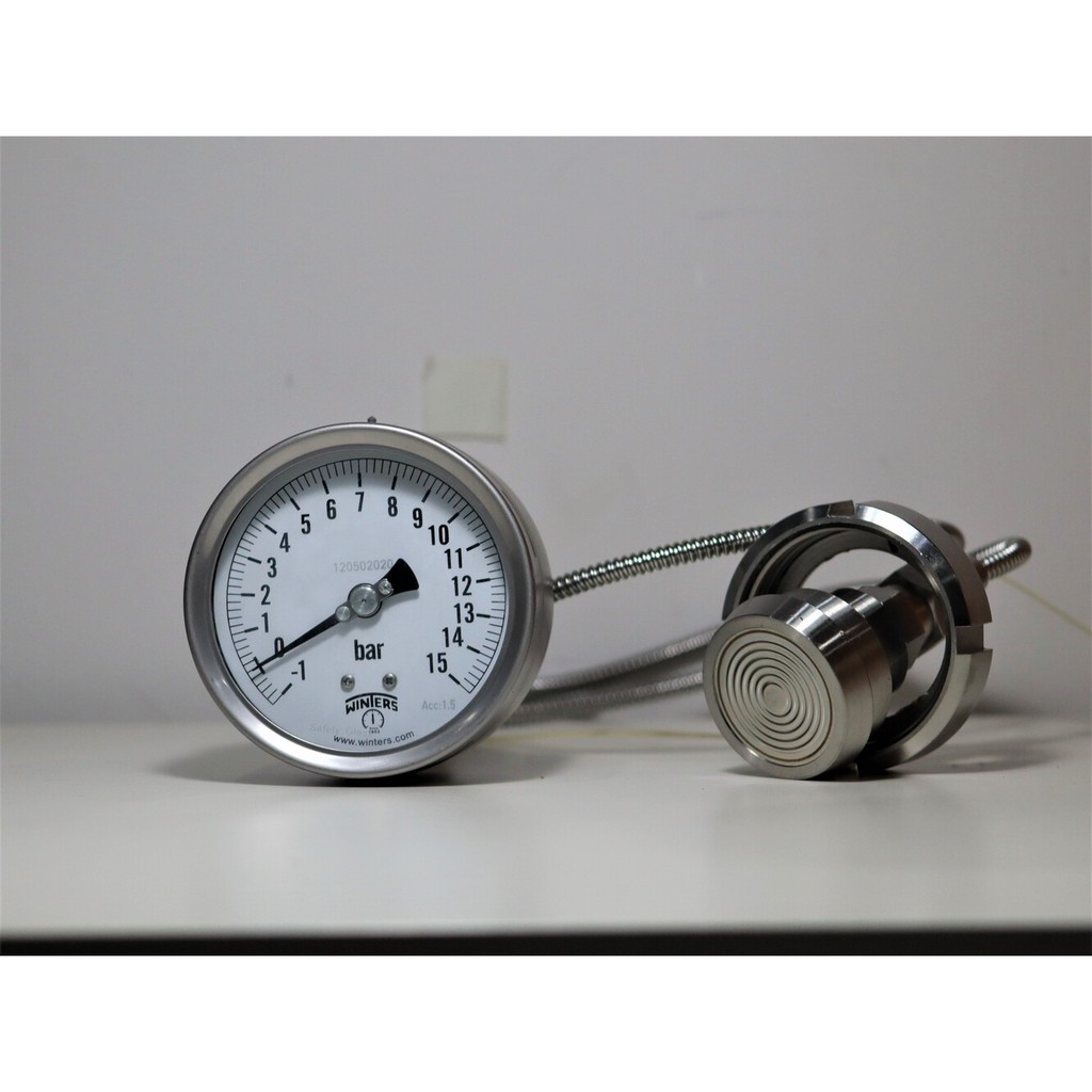 Compound Gauge SS316 4" , DIN 1.5" , (-1)-15 bar
