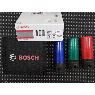 ชุดลูกบล็อกกระแทก 3 ชิ้น 1/2"เบอร์ 17/19/21 mm BOSCH 2608551102 บอชแท้ งานซ่อมรถ