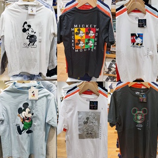 Uniqllo   เสื้อยืดแขนสั้น พิมพ์ลายมิกกี้เมาส์ สีน้ําเงิน