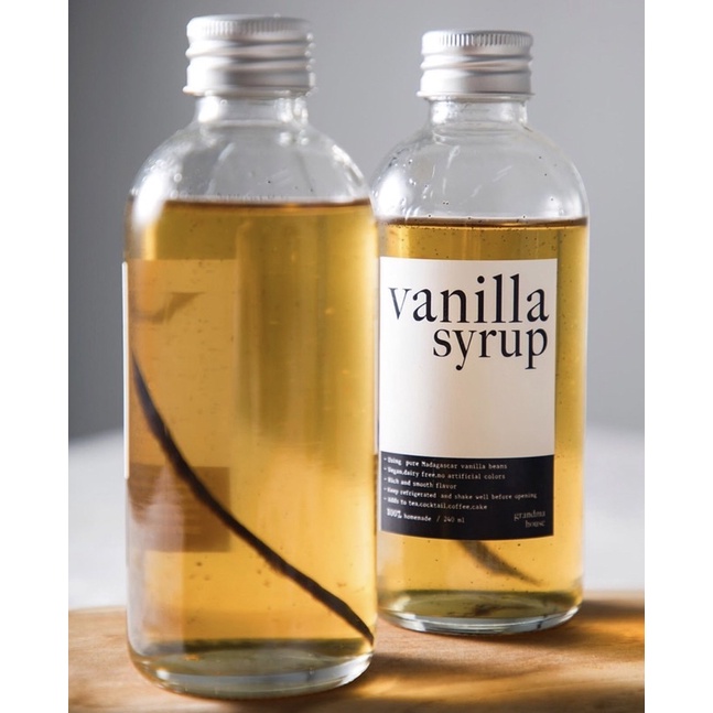 Vanilla Syrup โฮมเมดไซรัปผสมฝักวานิลลาแท้ๆ 300g. แช่สินค้าในตู้เย็นเท่านั้น