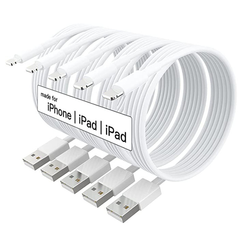 สายชาร์จข้อมูล สีพื้น 1 เมตร 2 เมตร 3 เมตร เข้าได้กับ iPhone
