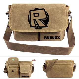 Roblox กระเป๋าเป้สะพายหลัง กระเป๋าสะพายไหล่ ผ้าแคนวาส ลายการ์ตูนอนิเมะ อเนกประสงค์ สไตล์สปอร์ต สําหรับเด็กผู้ชาย